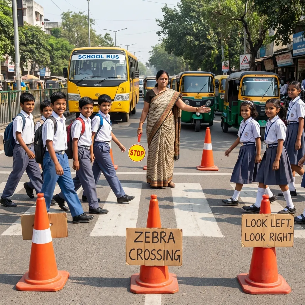 School Zone Road Safety Awareness by Road Guardians Foundation India